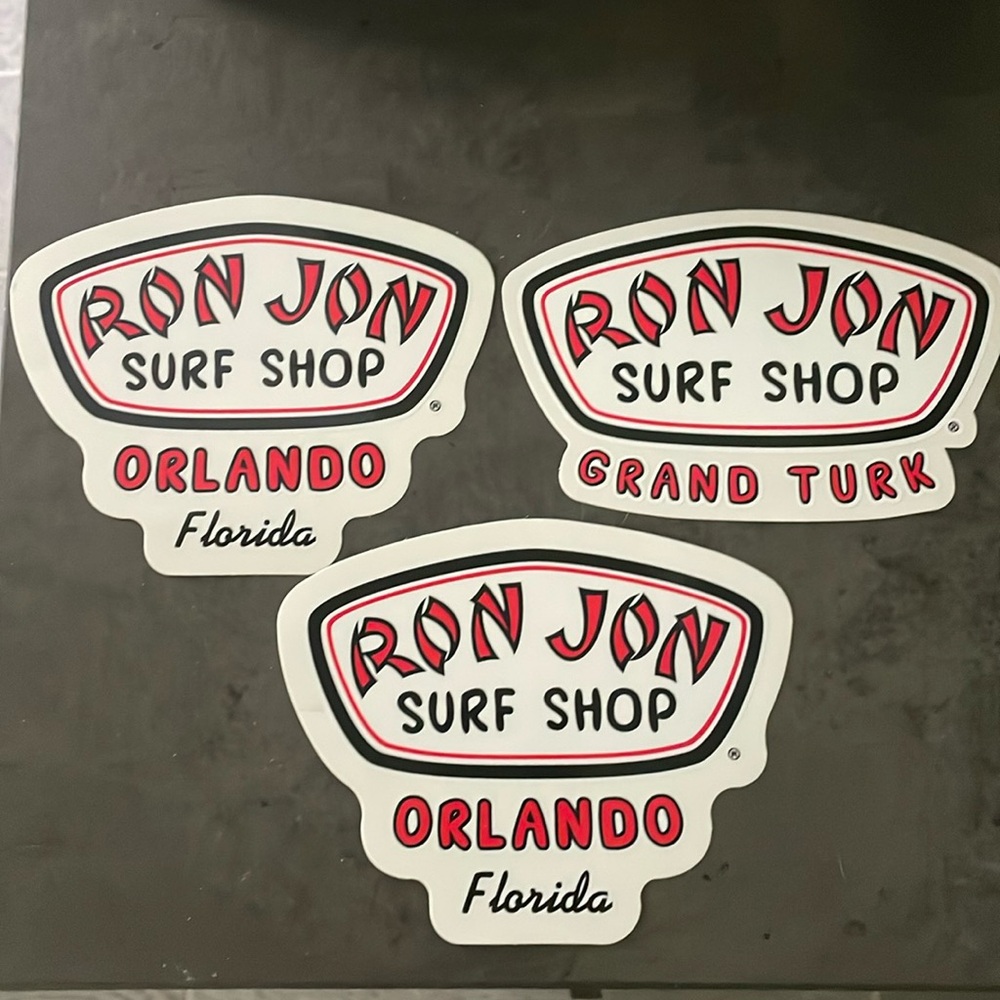 Three Ron Jon Surf Shop stickers new
